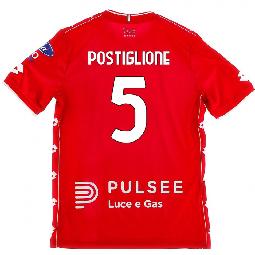 Danxen Damen Nicolò Postiglione #5 Rot Weiß Heimtrikot Trikot 2024/25 T-Shirt