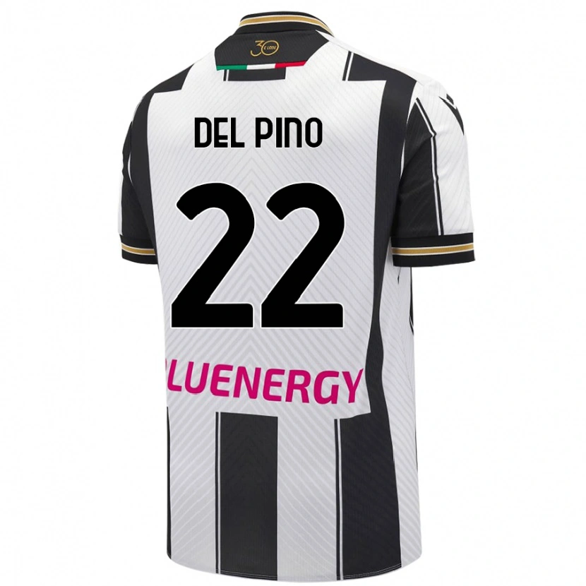 Danxen Damen Lorenzo Del Pino #22 Weiß Schwarz Heimtrikot Trikot 2024/25 T-Shirt