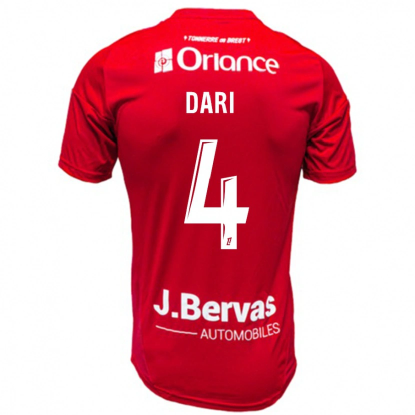 Danxen Damen Achraf Dari #4 Rot Weiß Heimtrikot Trikot 2024/25 T-Shirt