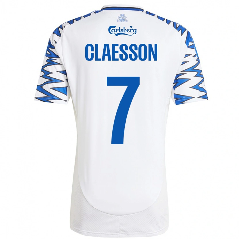 Danxen Damen Viktor Claesson #7 Weiß Himmelblau Heimtrikot Trikot 2024/25 T-Shirt