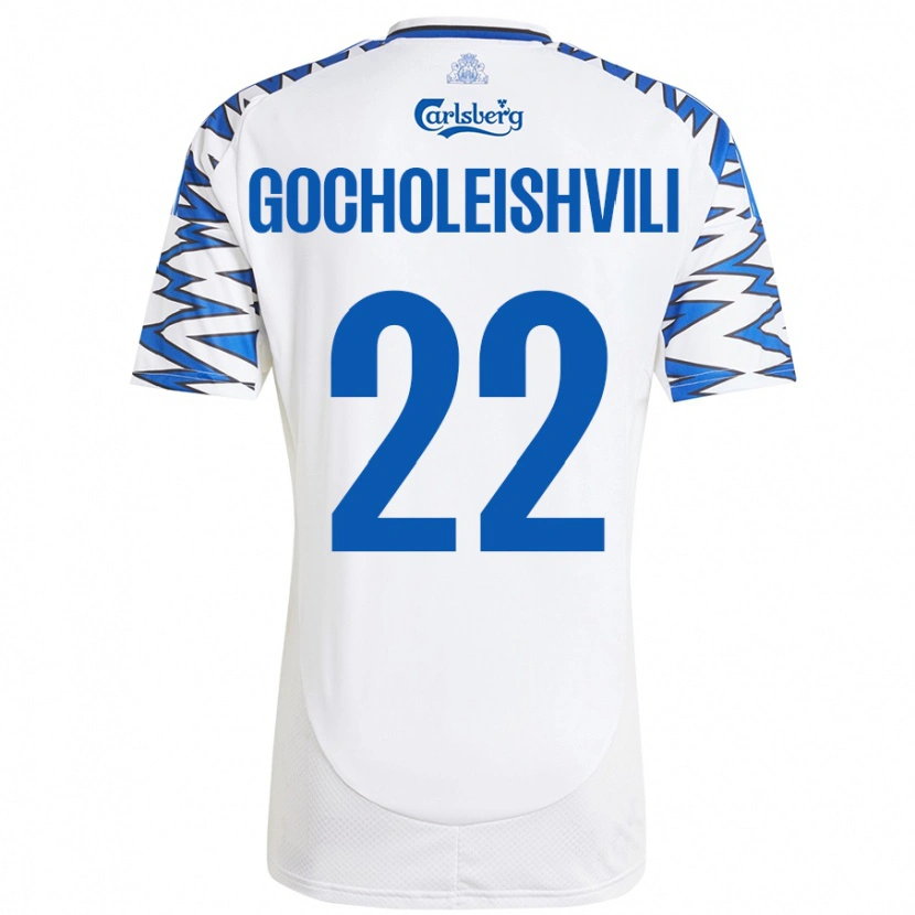 Danxen Damen Giorgi Gocholeishvili #22 Weiß Himmelblau Heimtrikot Trikot 2024/25 T-Shirt