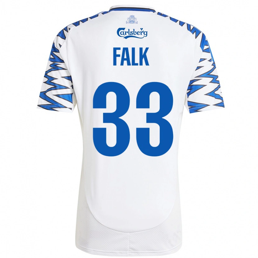 Danxen Damen Rasmus Falk #33 Weiß Himmelblau Heimtrikot Trikot 2024/25 T-Shirt