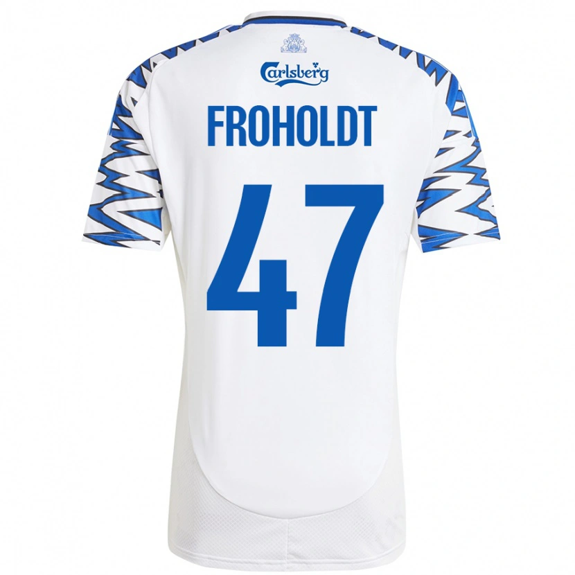 Danxen Damen Victor Froholdt #47 Weiß Himmelblau Heimtrikot Trikot 2024/25 T-Shirt
