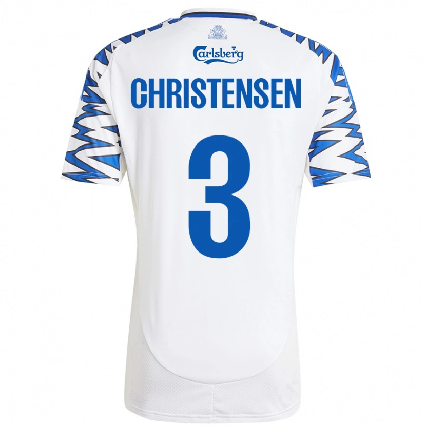 Danxen Damen Sebastian Christensen #3 Weiß Himmelblau Heimtrikot Trikot 2024/25 T-Shirt