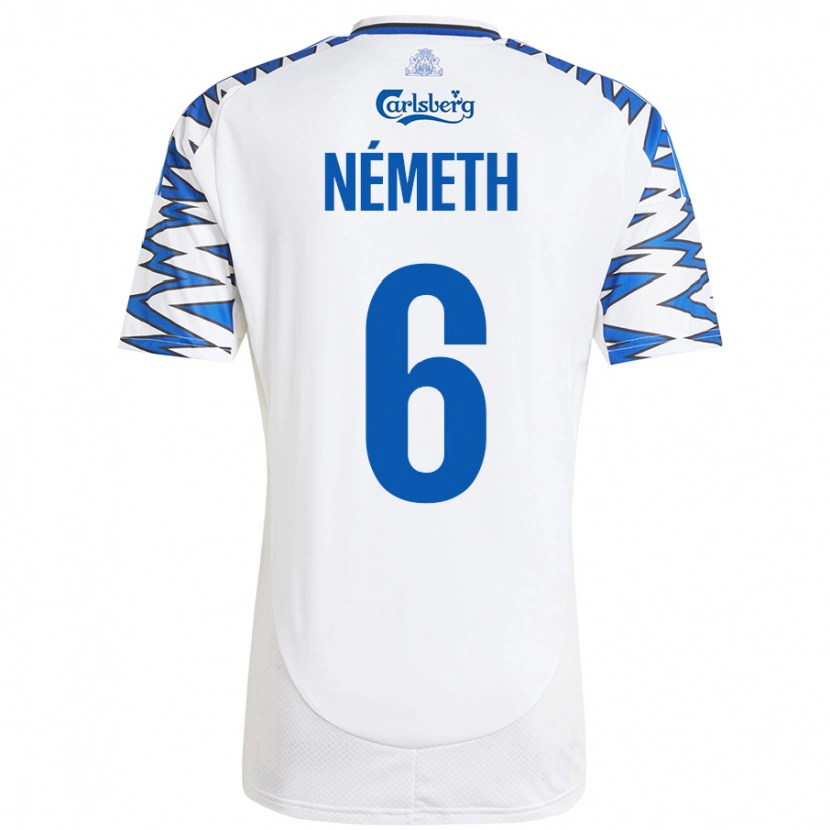Danxen Damen Hunor Németh #6 Weiß Himmelblau Heimtrikot Trikot 2024/25 T-Shirt