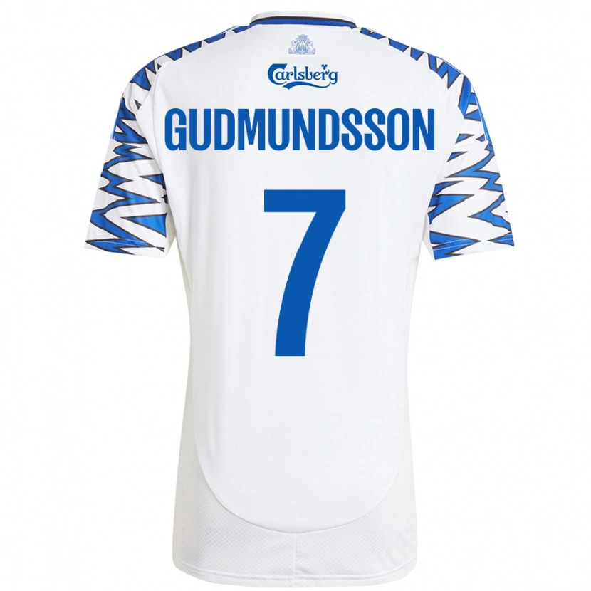 Danxen Damen Galdur Gudmundsson #7 Weiß Himmelblau Heimtrikot Trikot 2024/25 T-Shirt