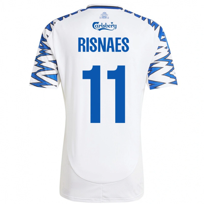Danxen Damen Roberto Risnaes #11 Weiß Himmelblau Heimtrikot Trikot 2024/25 T-Shirt