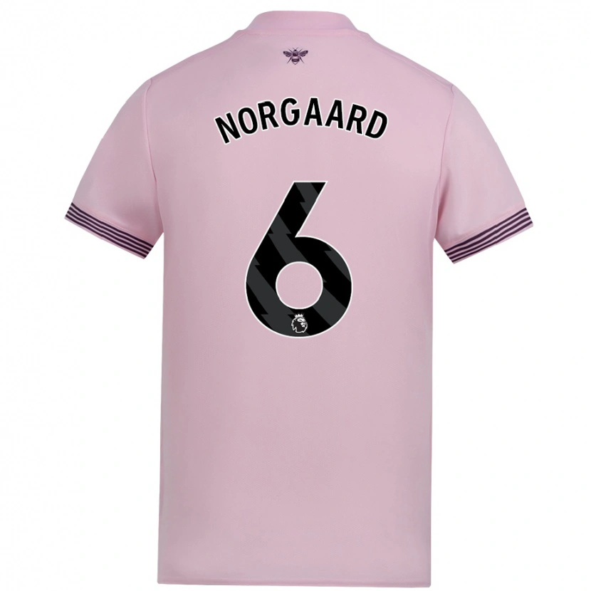 Danxen Damen Christian Nørgaard #6 Rosa Auswärtstrikot Trikot 2024/25 T-Shirt
