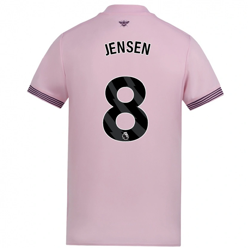 Danxen Damen Mathias Jensen #8 Rosa Auswärtstrikot Trikot 2024/25 T-Shirt