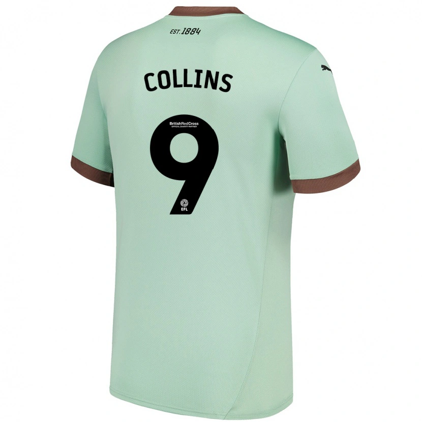 Danxen Damen James Collins #9 Blassgrün Auswärtstrikot Trikot 2024/25 T-Shirt