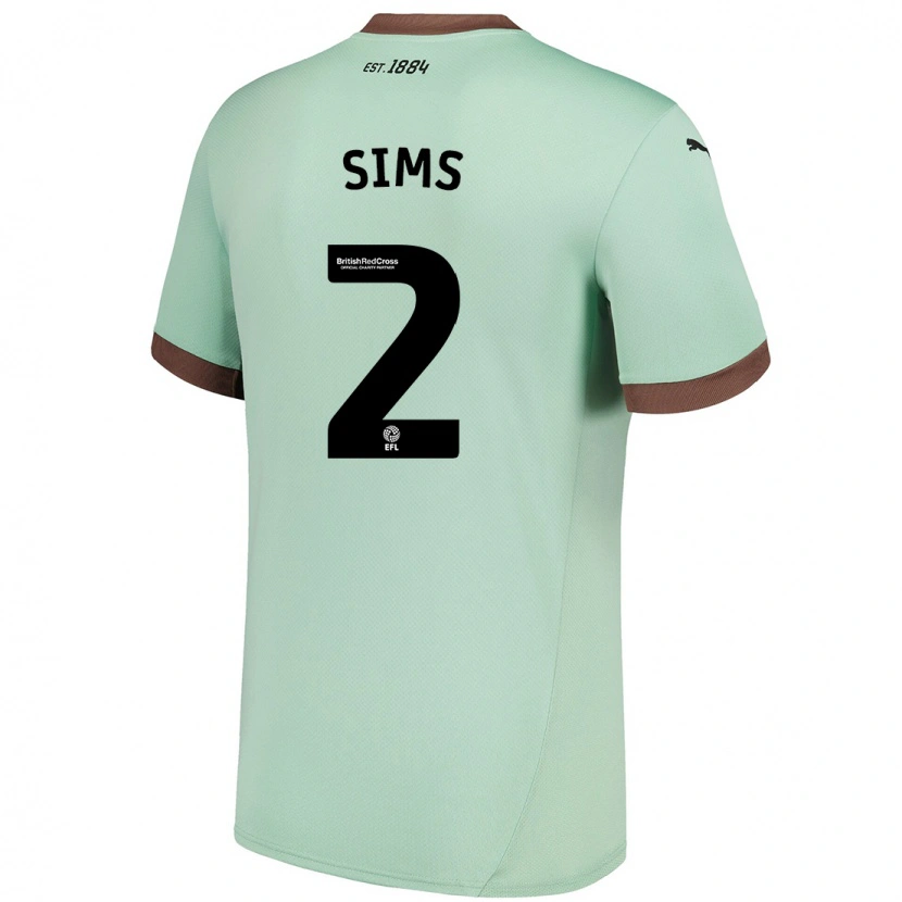 Danxen Damen Amy Sims #2 Blassgrün Auswärtstrikot Trikot 2024/25 T-Shirt