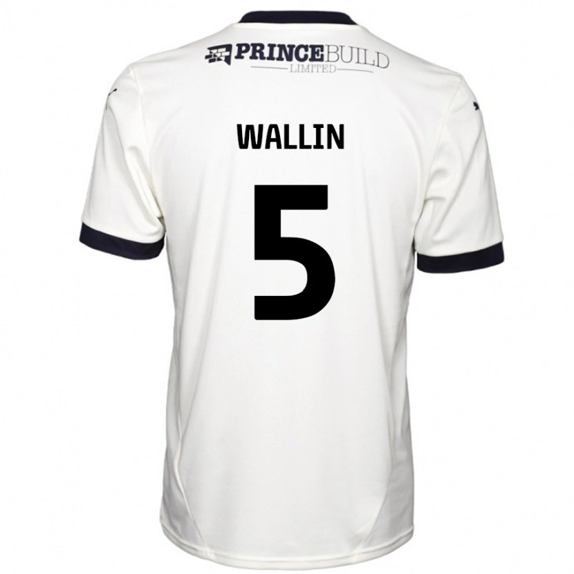 Danxen Damen Oscar Wallin #5 Cremeweiß Schwarz Auswärtstrikot Trikot 2024/25 T-Shirt