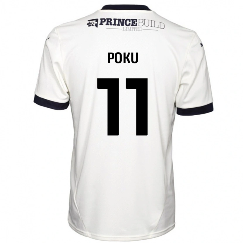 Danxen Damen Kwame Poku #11 Cremeweiß Schwarz Auswärtstrikot Trikot 2024/25 T-Shirt