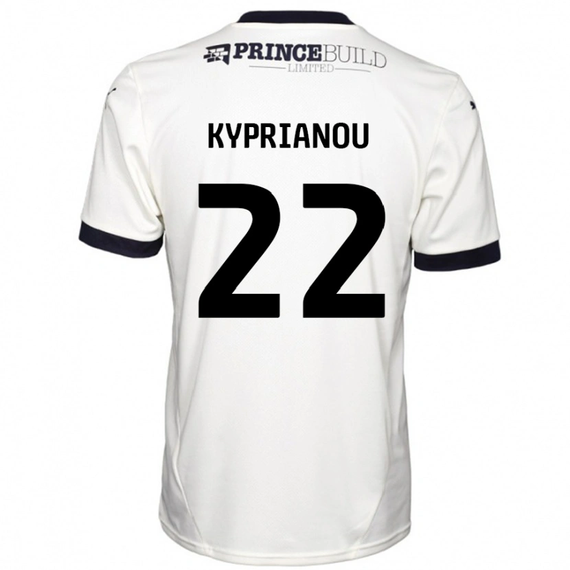 Danxen Damen Hector Kyprianou #22 Cremeweiß Schwarz Auswärtstrikot Trikot 2024/25 T-Shirt
