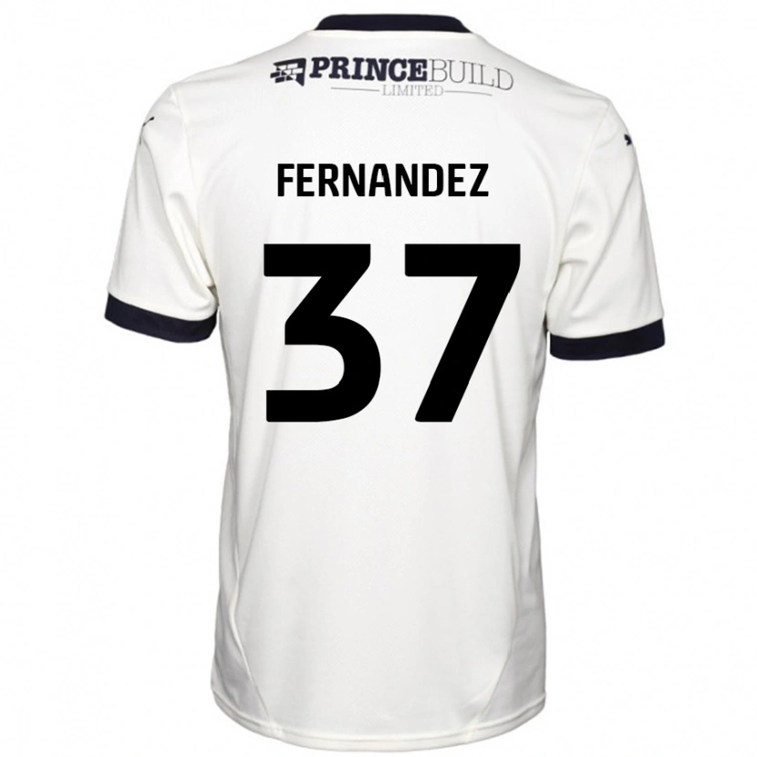 Danxen Damen Emmanuel Fernandez #37 Cremeweiß Schwarz Auswärtstrikot Trikot 2024/25 T-Shirt