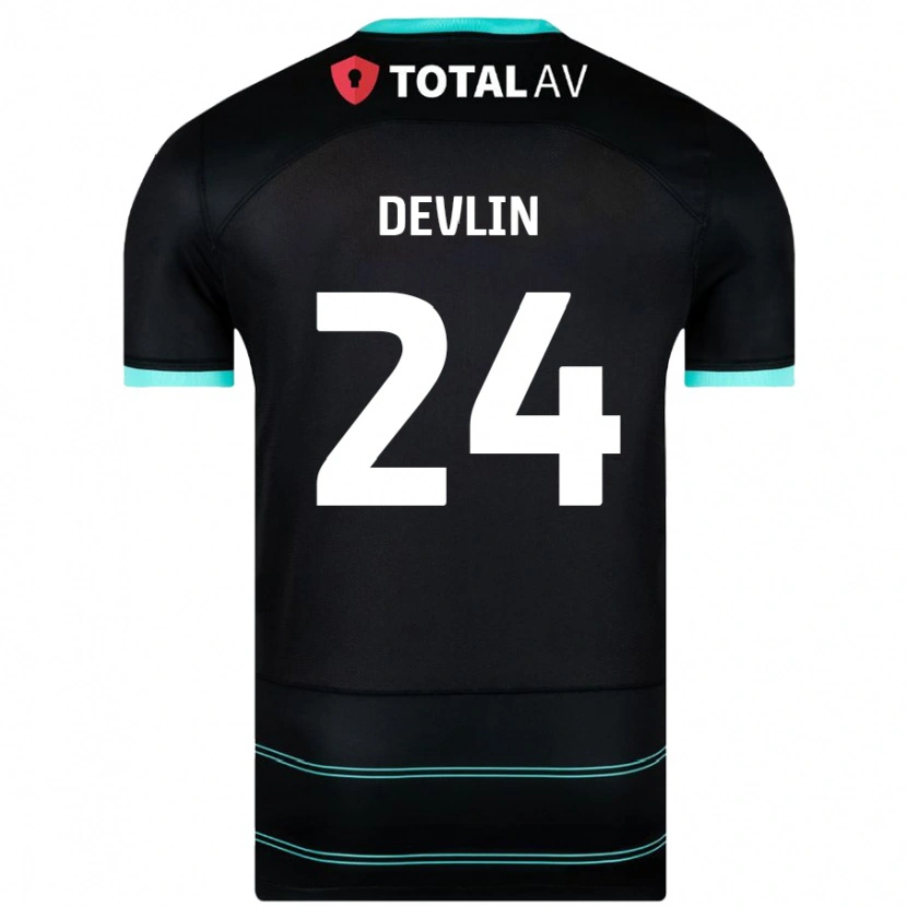 Danxen Damen Terry Devlin #24 Schwarz Auswärtstrikot Trikot 2024/25 T-Shirt