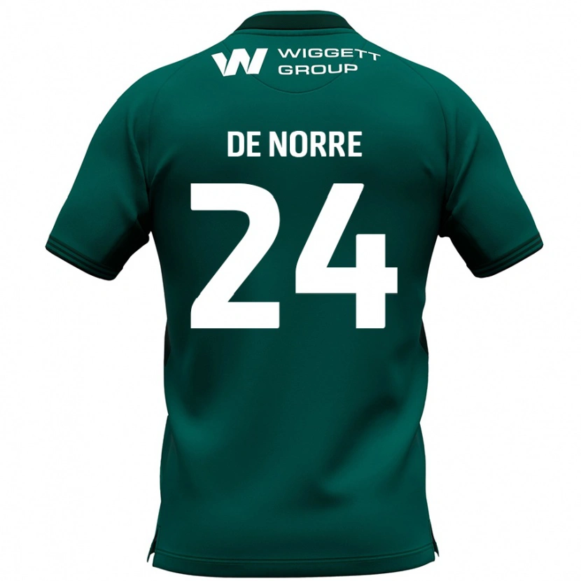 Danxen Damen Casper De Norre #24 Grün Auswärtstrikot Trikot 2024/25 T-Shirt