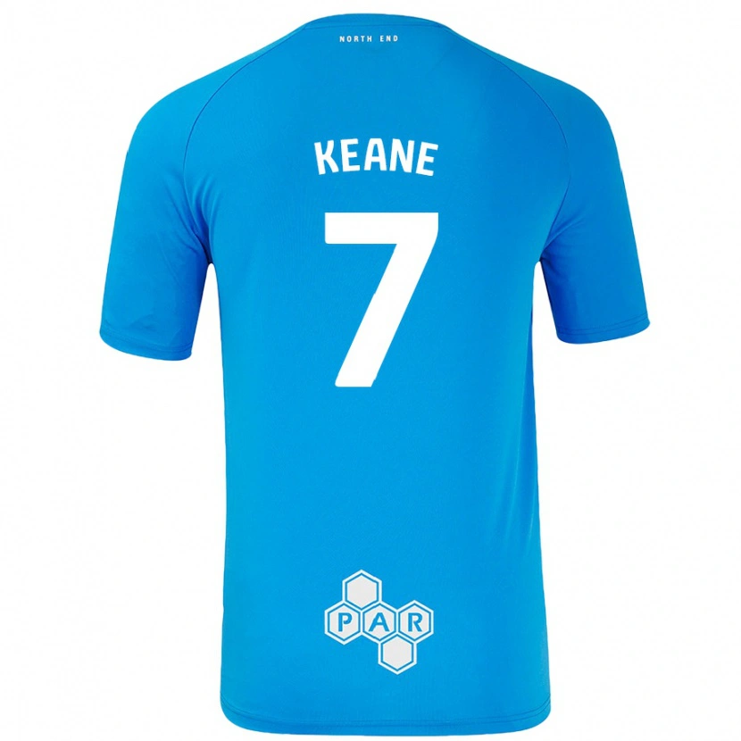 Danxen Damen Will Keane #7 Himmelblau Auswärtstrikot Trikot 2024/25 T-Shirt