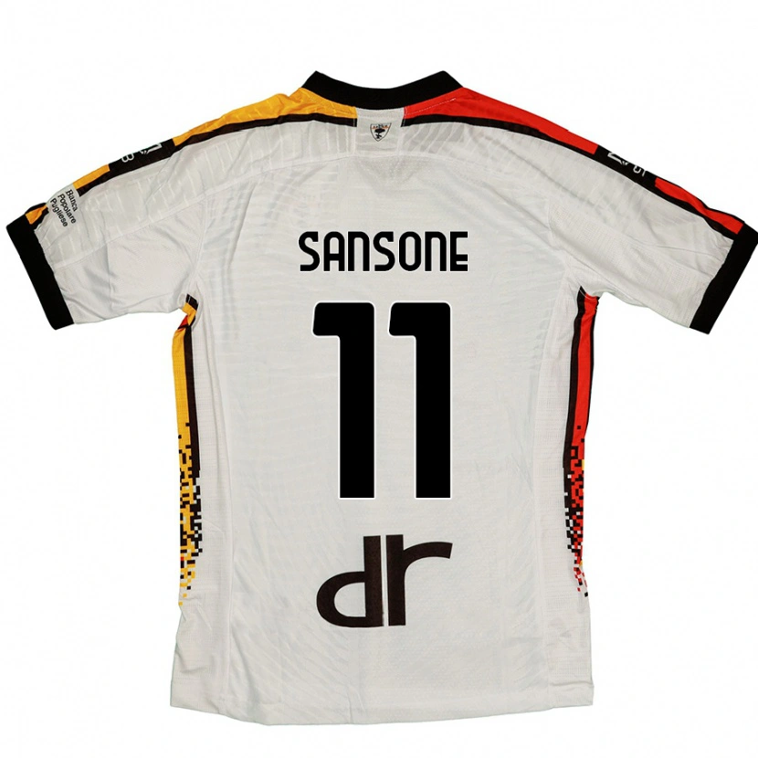 Danxen Damen Nicola Sansone #11 Weiß Schwarz Auswärtstrikot Trikot 2024/25 T-Shirt