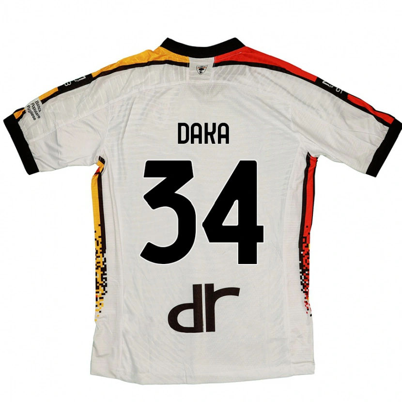 Danxen Damen Dario Daka #34 Weiß Schwarz Auswärtstrikot Trikot 2024/25 T-Shirt
