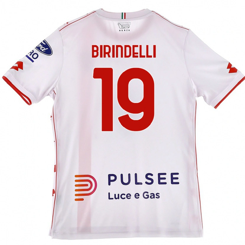 Danxen Damen Samuele Birindelli #19 Weiß Rot Auswärtstrikot Trikot 2024/25 T-Shirt