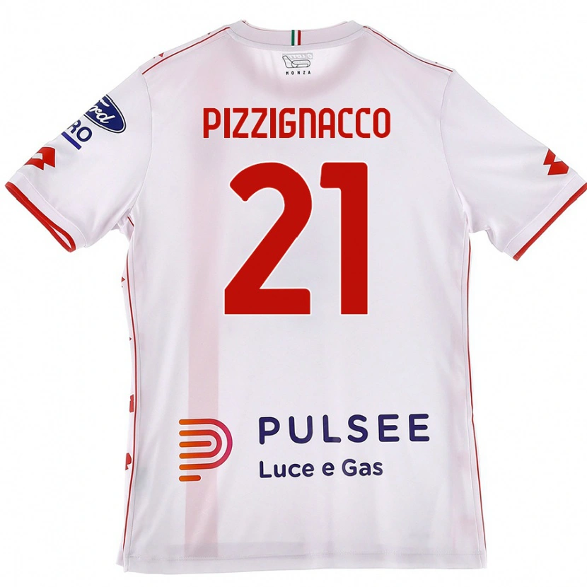 Danxen Damen Semuel Pizzignacco #21 Weiß Rot Auswärtstrikot Trikot 2024/25 T-Shirt