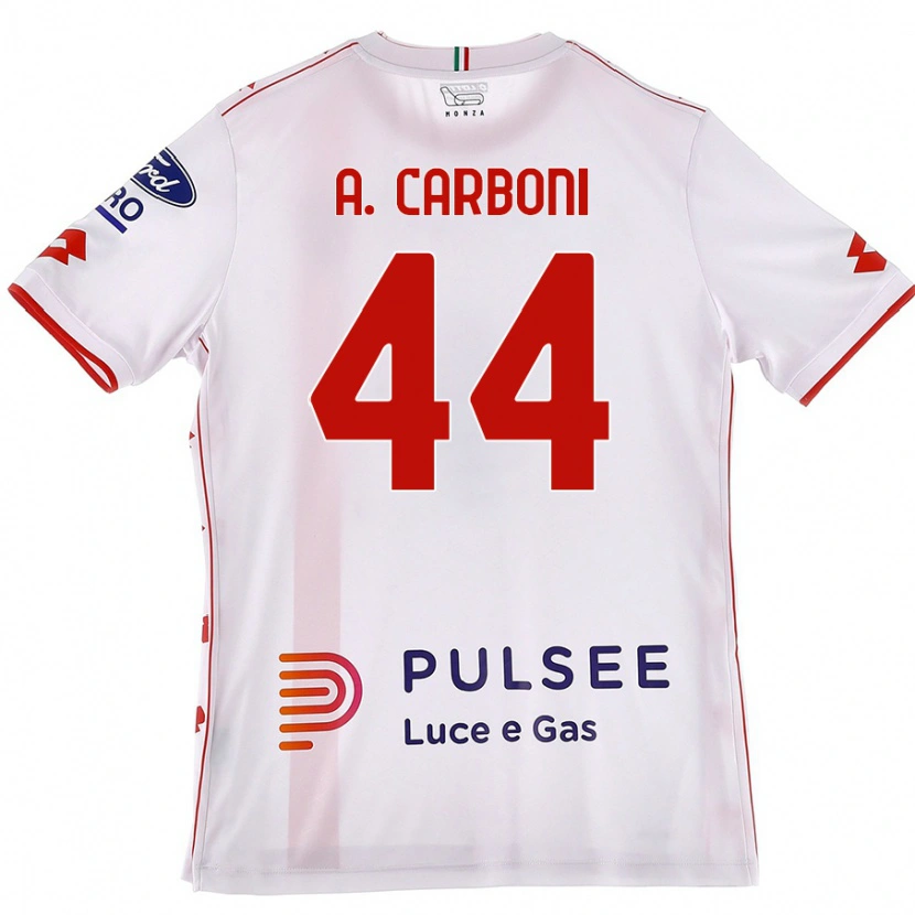 Danxen Damen Andrea Carboni #44 Weiß Rot Auswärtstrikot Trikot 2024/25 T-Shirt