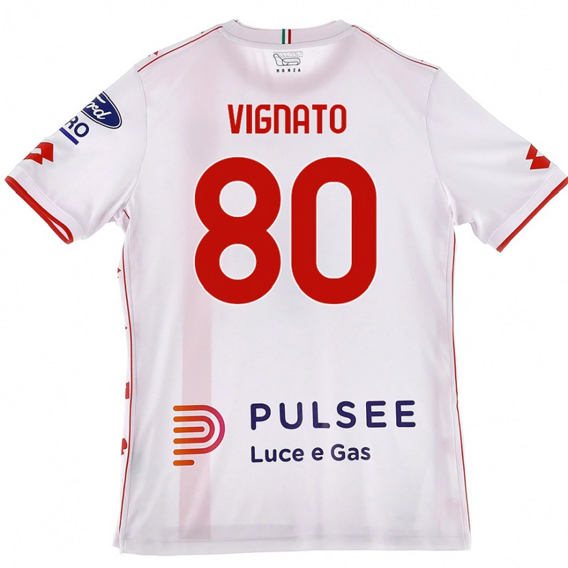 Danxen Damen Samuele Vignato #80 Weiß Rot Auswärtstrikot Trikot 2024/25 T-Shirt
