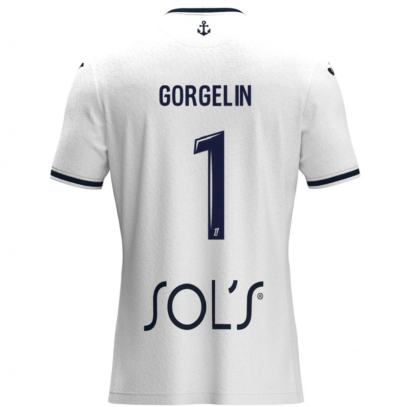 Danxen Damen Mathieu Gorgelin #1 Weiß Dunkelblau Auswärtstrikot Trikot 2024/25 T-Shirt