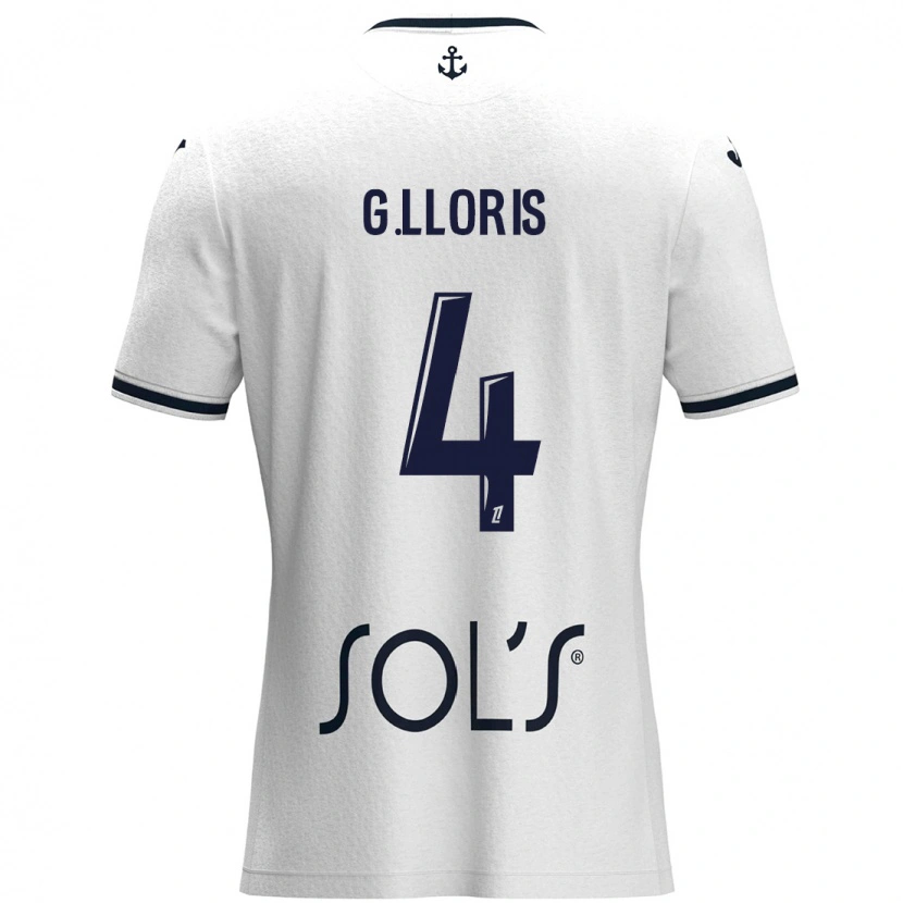 Danxen Damen Gautier Lloris #4 Weiß Dunkelblau Auswärtstrikot Trikot 2024/25 T-Shirt