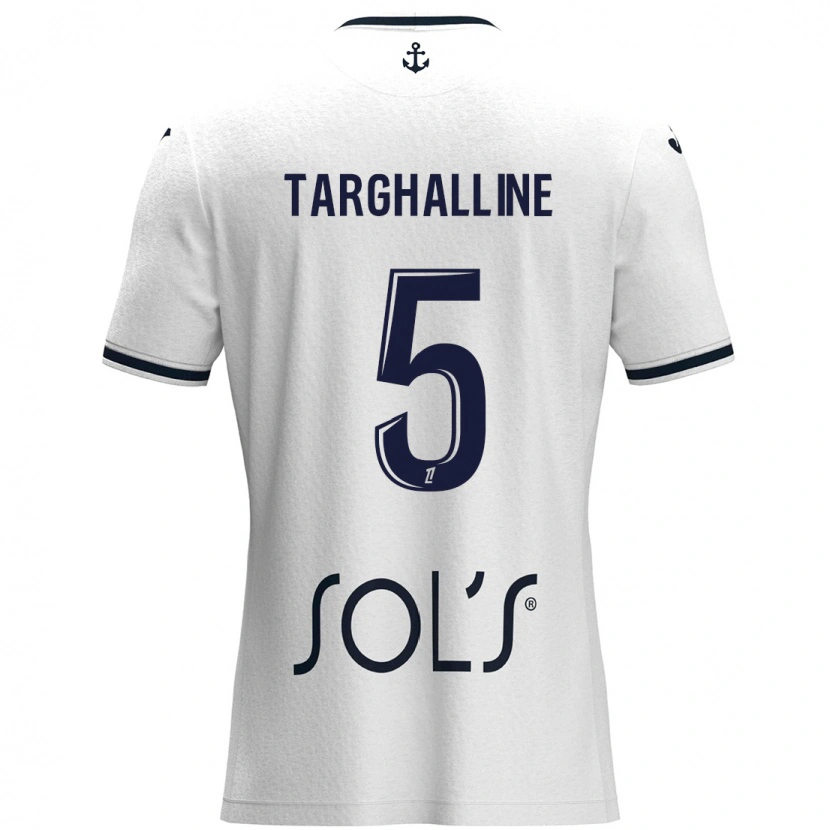 Danxen Damen Oussama Targhalline #5 Weiß Dunkelblau Auswärtstrikot Trikot 2024/25 T-Shirt