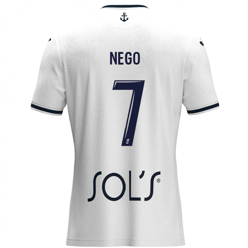 Danxen Damen Loïc Nego #7 Weiß Dunkelblau Auswärtstrikot Trikot 2024/25 T-Shirt