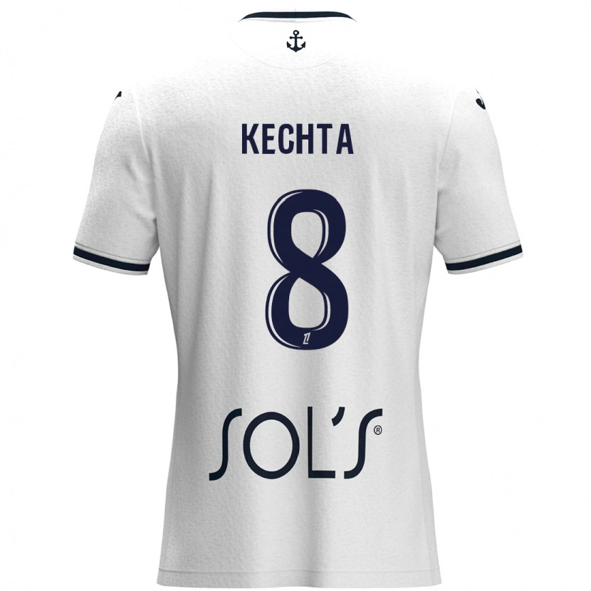 Danxen Damen Yassine Kechta #8 Weiß Dunkelblau Auswärtstrikot Trikot 2024/25 T-Shirt