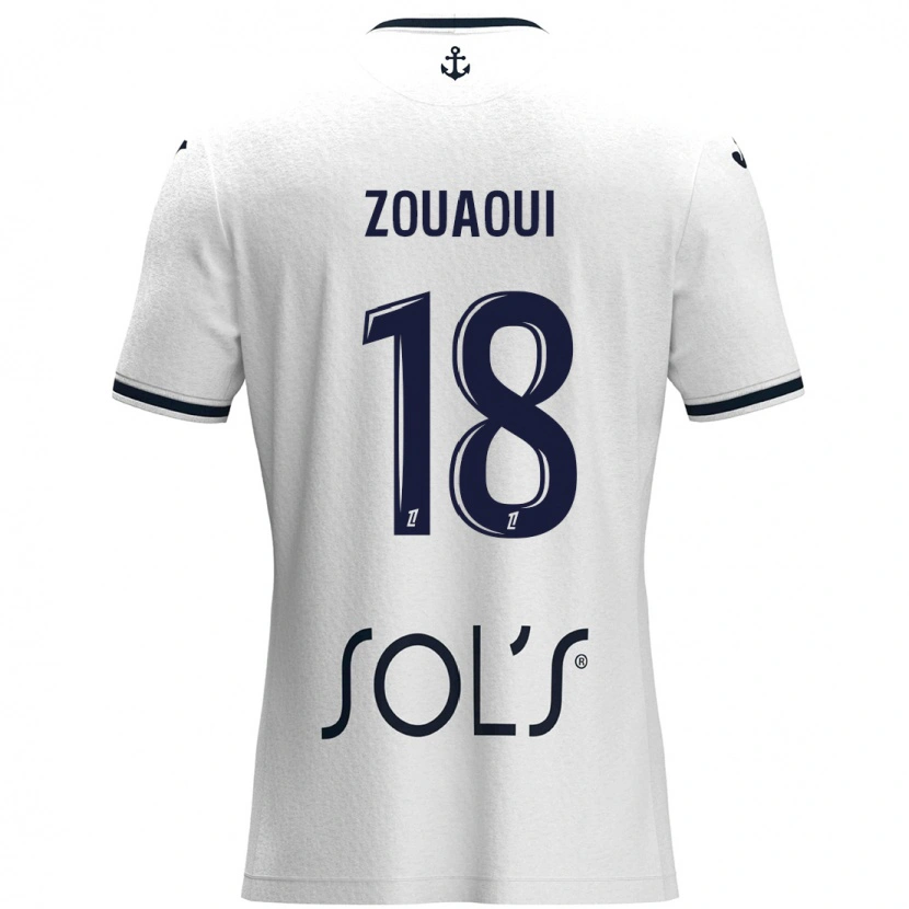 Danxen Damen Yanis Zouaoui #18 Weiß Dunkelblau Auswärtstrikot Trikot 2024/25 T-Shirt
