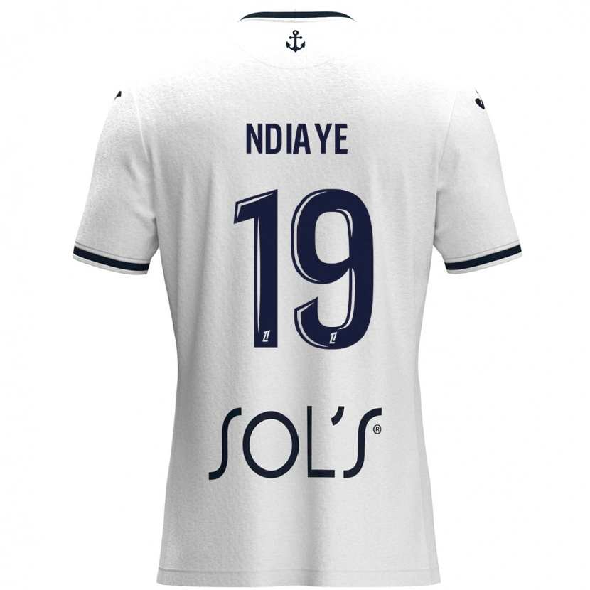 Danxen Damen Rassoul Ndiaye #19 Weiß Dunkelblau Auswärtstrikot Trikot 2024/25 T-Shirt