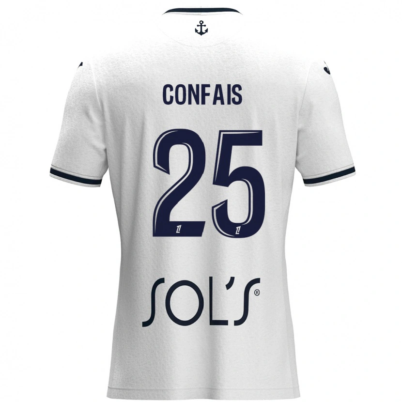 Danxen Damen Aloïs Confais #25 Weiß Dunkelblau Auswärtstrikot Trikot 2024/25 T-Shirt