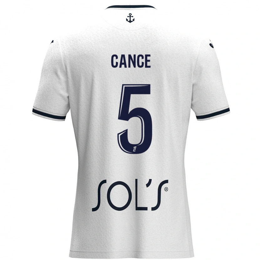 Danxen Damen Laurie Cance #5 Weiß Dunkelblau Auswärtstrikot Trikot 2024/25 T-Shirt
