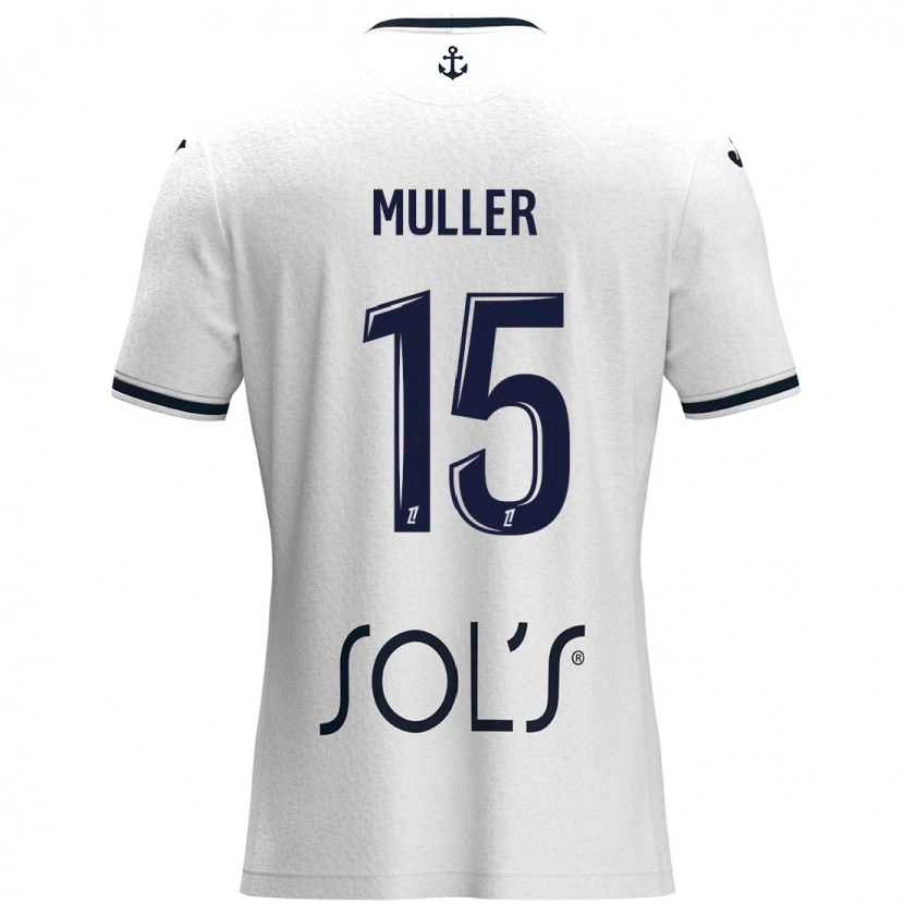 Danxen Damen Laura Muller #15 Weiß Dunkelblau Auswärtstrikot Trikot 2024/25 T-Shirt