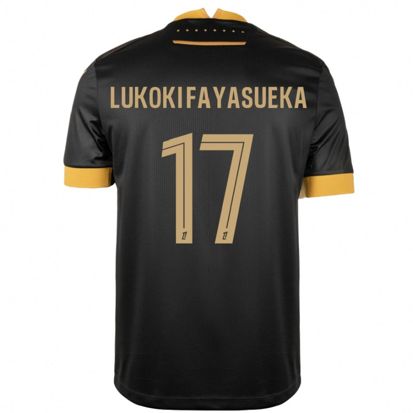 Danxen Damen Kévin Lukoki Fayasueka #17 Schwarz Braun Auswärtstrikot Trikot 2024/25 T-Shirt