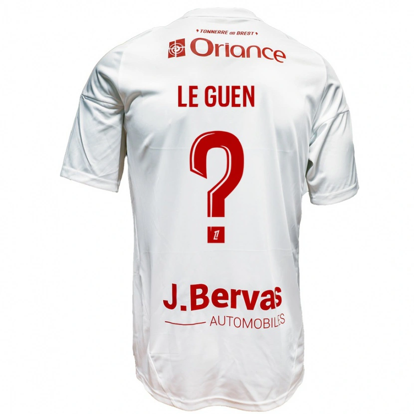 Danxen Damen Raphaël Le Guen #0 Weiß Rot Auswärtstrikot Trikot 2024/25 T-Shirt