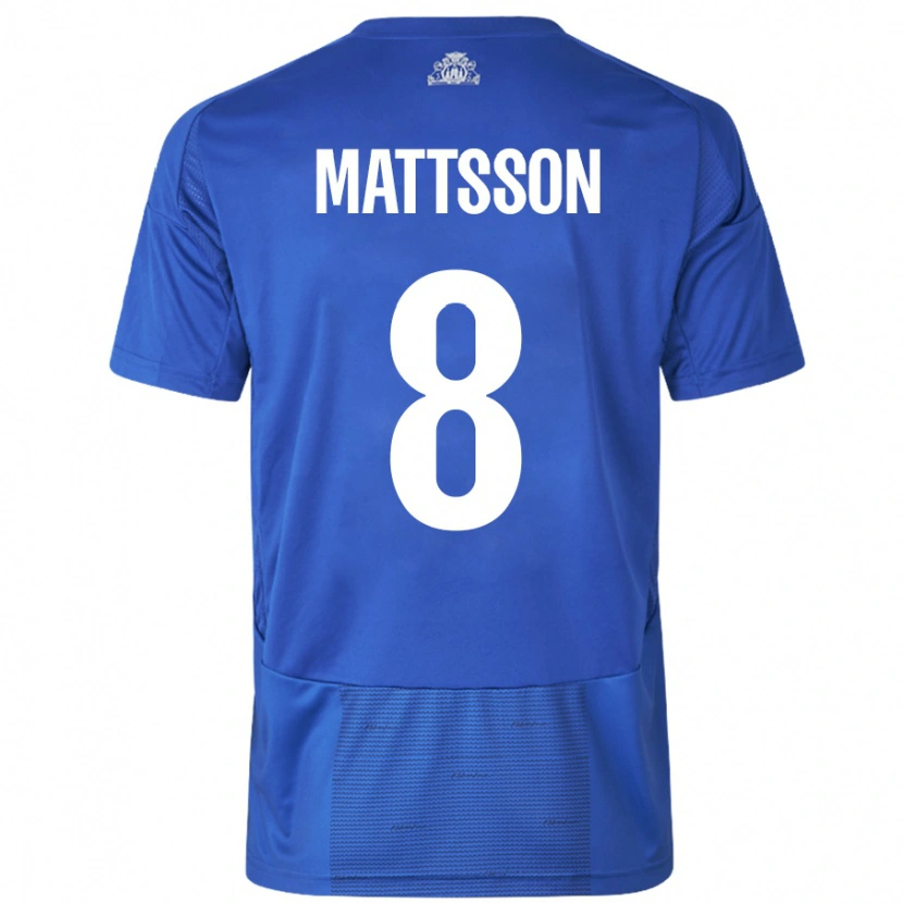 Danxen Damen Magnus Mattsson #8 Weiß Blau Auswärtstrikot Trikot 2024/25 T-Shirt