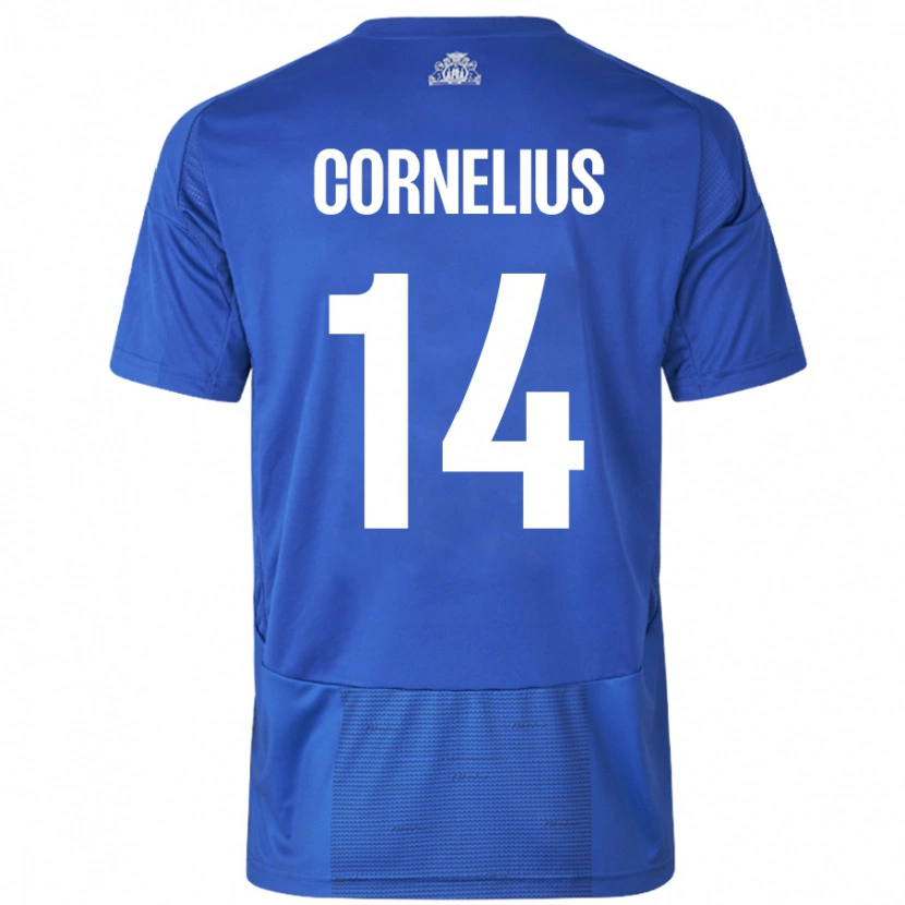 Danxen Damen Andreas Cornelius #14 Weiß Blau Auswärtstrikot Trikot 2024/25 T-Shirt