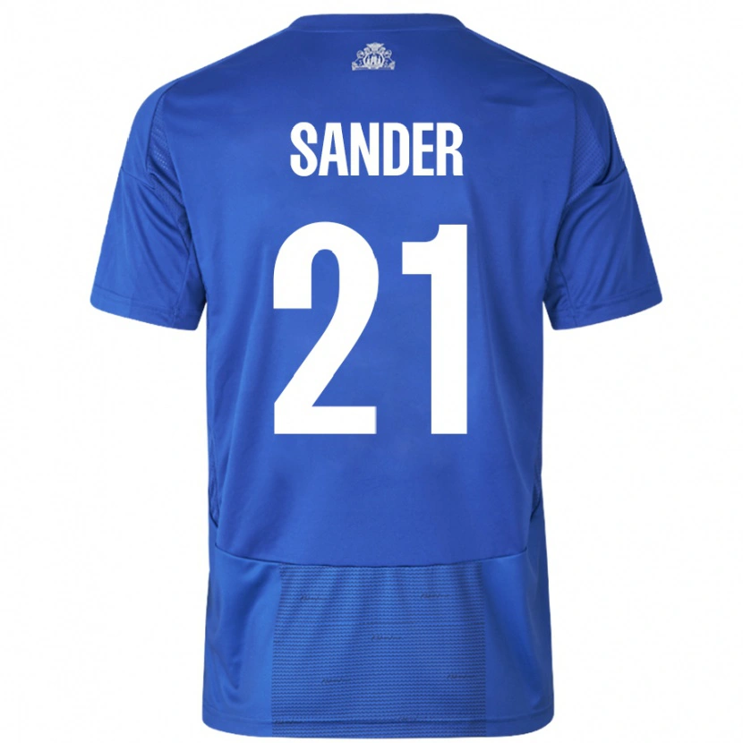 Danxen Damen Theo Sander #21 Weiß Blau Auswärtstrikot Trikot 2024/25 T-Shirt