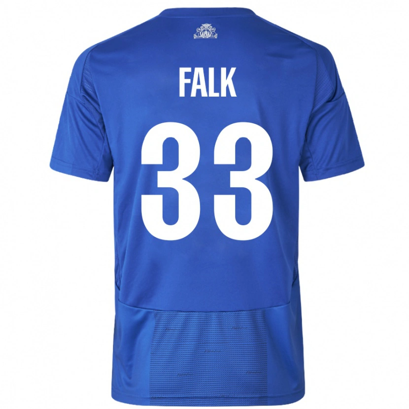 Danxen Damen Rasmus Falk #33 Weiß Blau Auswärtstrikot Trikot 2024/25 T-Shirt