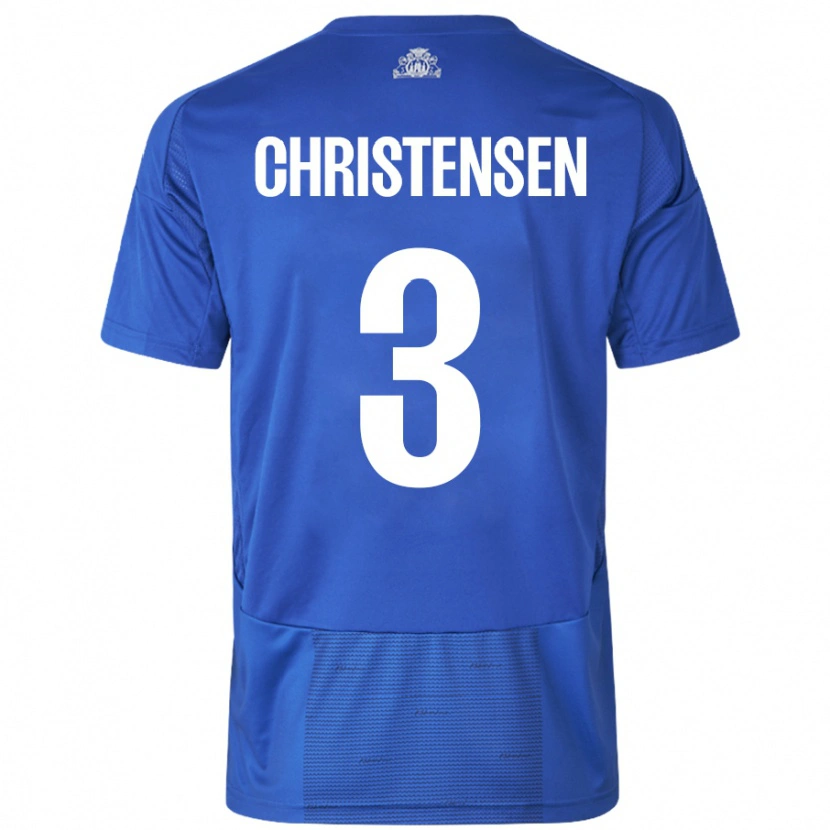 Danxen Damen Sebastian Christensen #3 Weiß Blau Auswärtstrikot Trikot 2024/25 T-Shirt