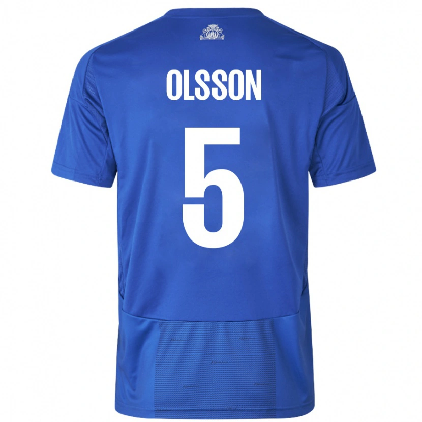 Danxen Damen Cornelius Olsson #5 Weiß Blau Auswärtstrikot Trikot 2024/25 T-Shirt