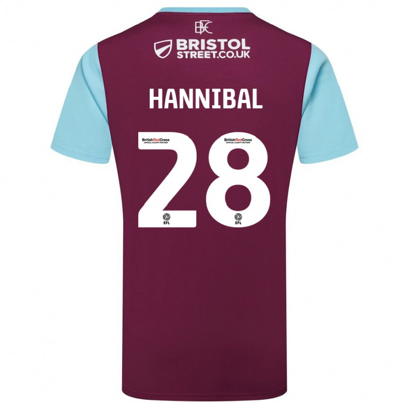 Danxen Kinder Hannibal #28 Burgunderrot Himmelblau Heimtrikot Trikot 2024/25 T-Shirt