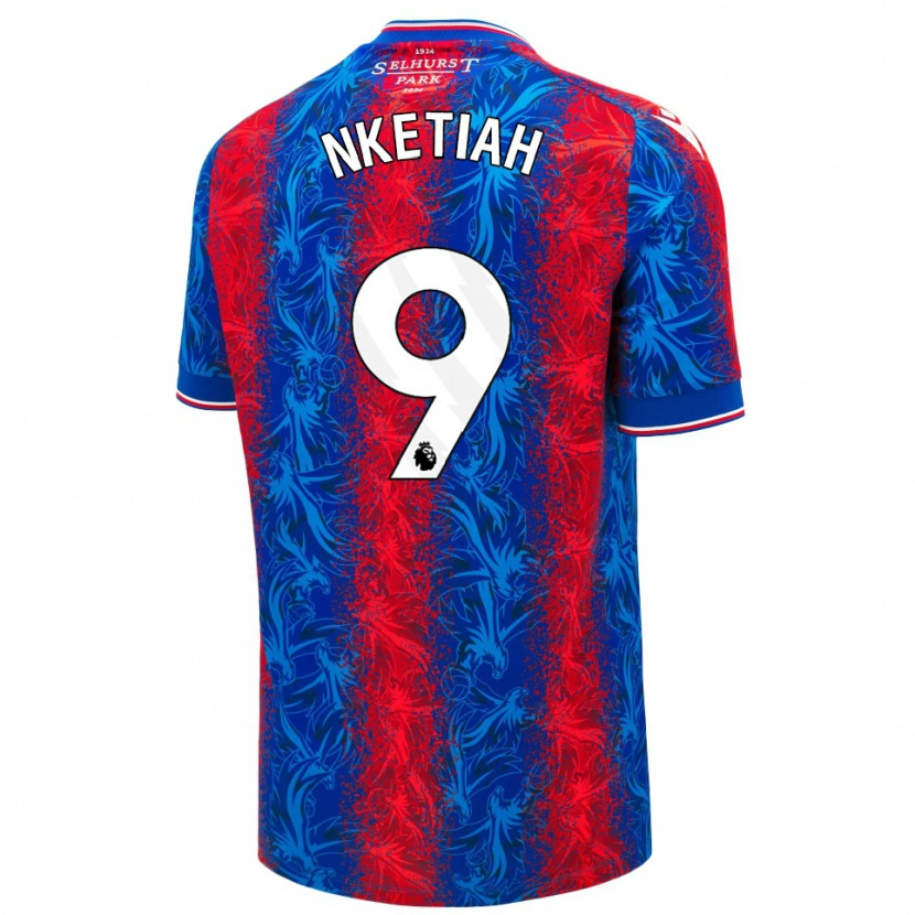 Danxen Kinder Eddie Nketiah #9 Rot Blauen Streifen Heimtrikot Trikot 2024/25 T-Shirt