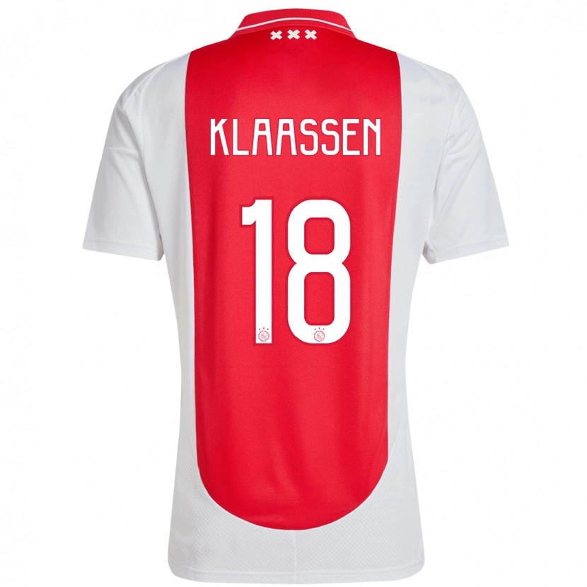 Danxen Kinder Davy Klaassen #18 Rot Weiß Heimtrikot Trikot 2024/25 T-Shirt