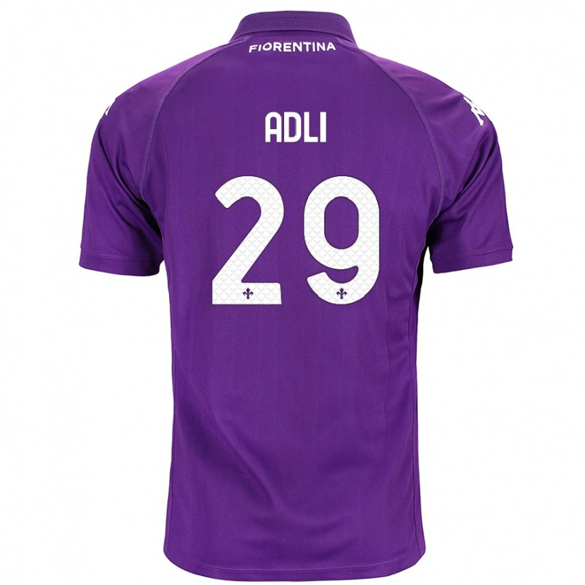 Danxen Kinder Yacine Adli #29 Violett Heimtrikot Trikot 2024/25 T-Shirt